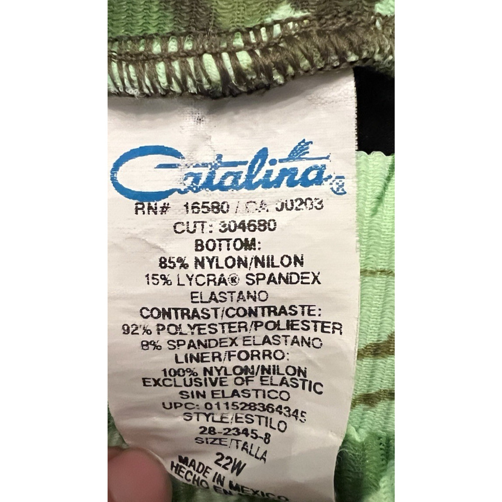 CATALINA Women’s Size 22W Black & Green 2 Piece Tankini Swimsuit Vacation Summer - Picture 8 of 14
